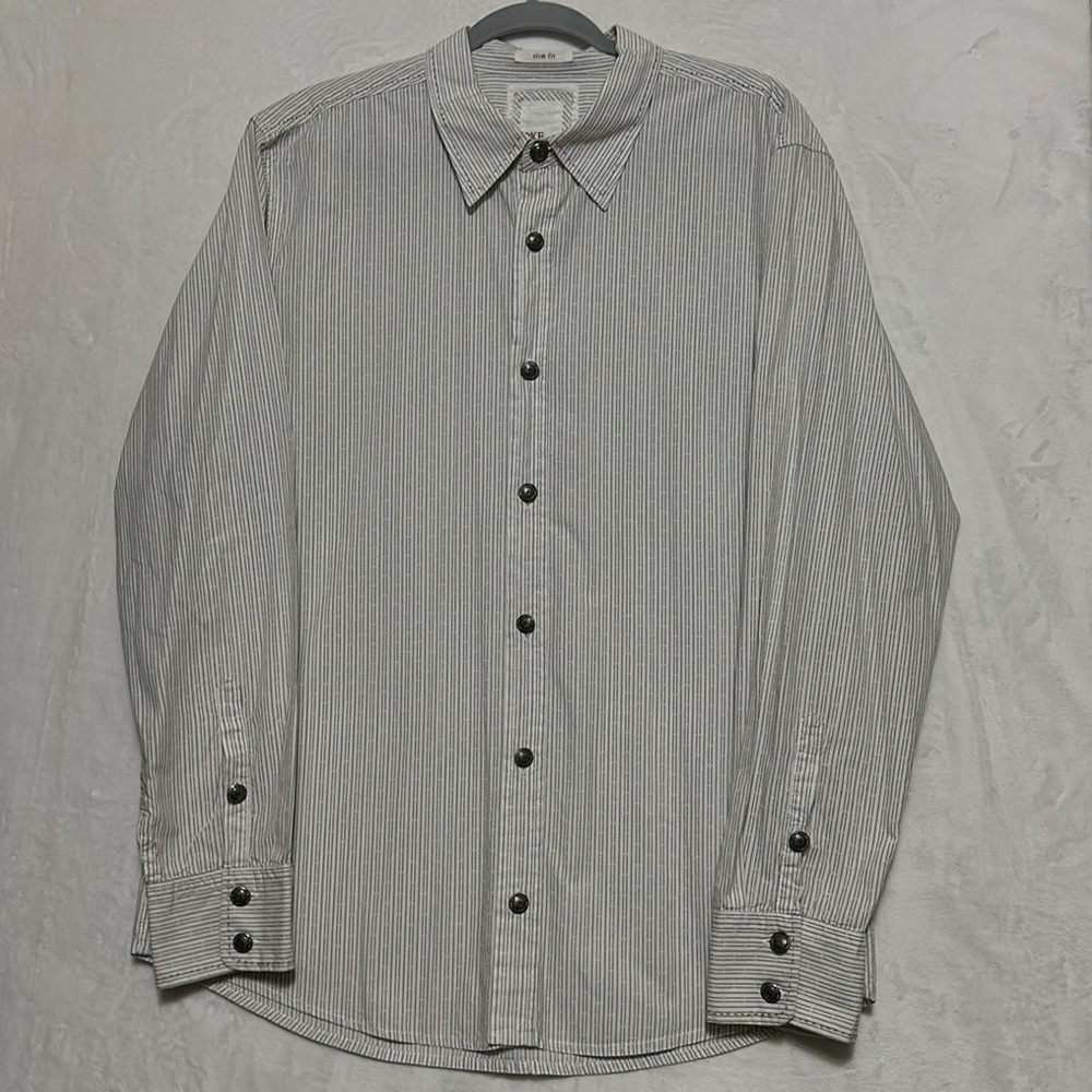 BKE Slim Fit Men’s Striped Button Down Shirt Size XL